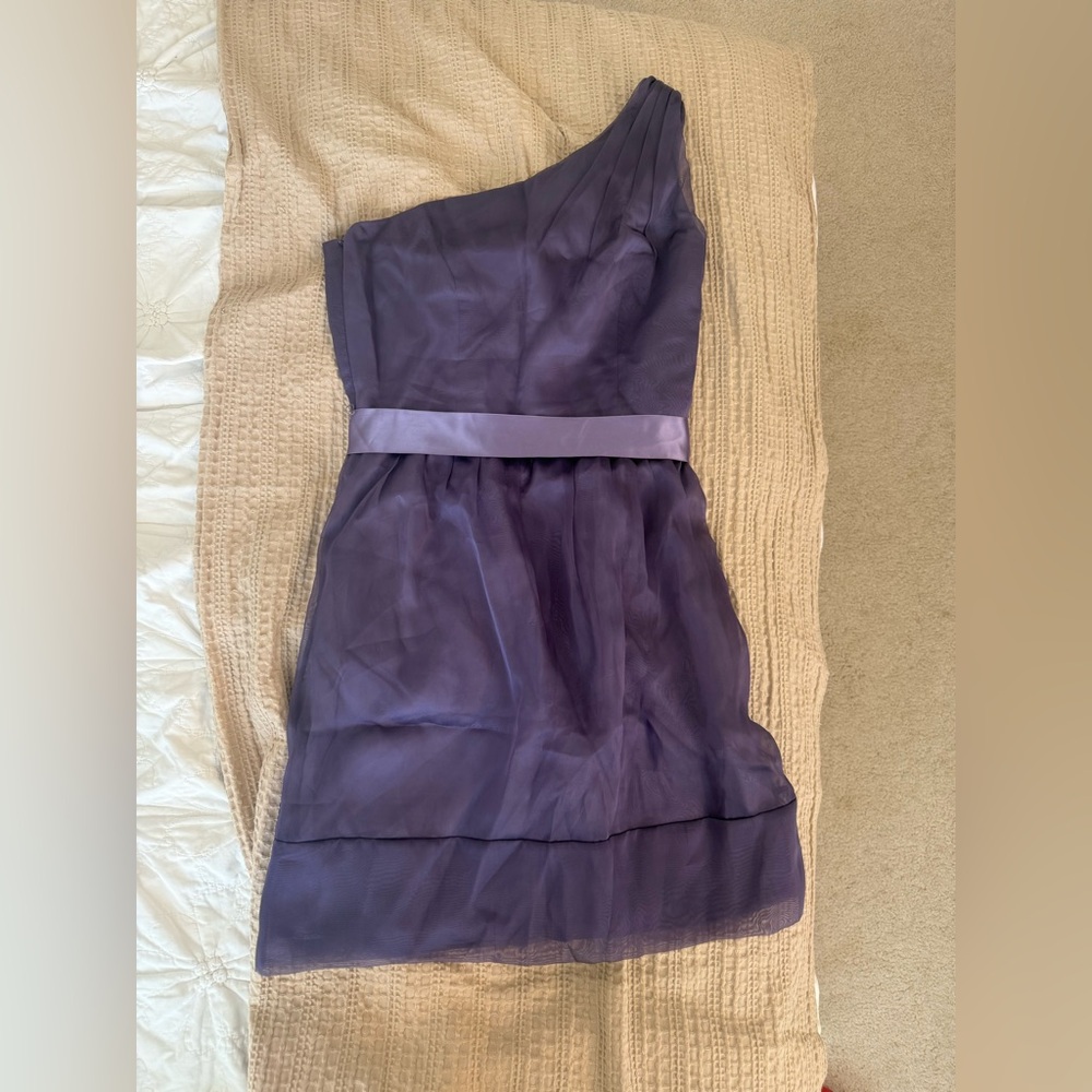 After Six One-Shoulder Chiffon Dress Purple Size 10 Cocktail Formal